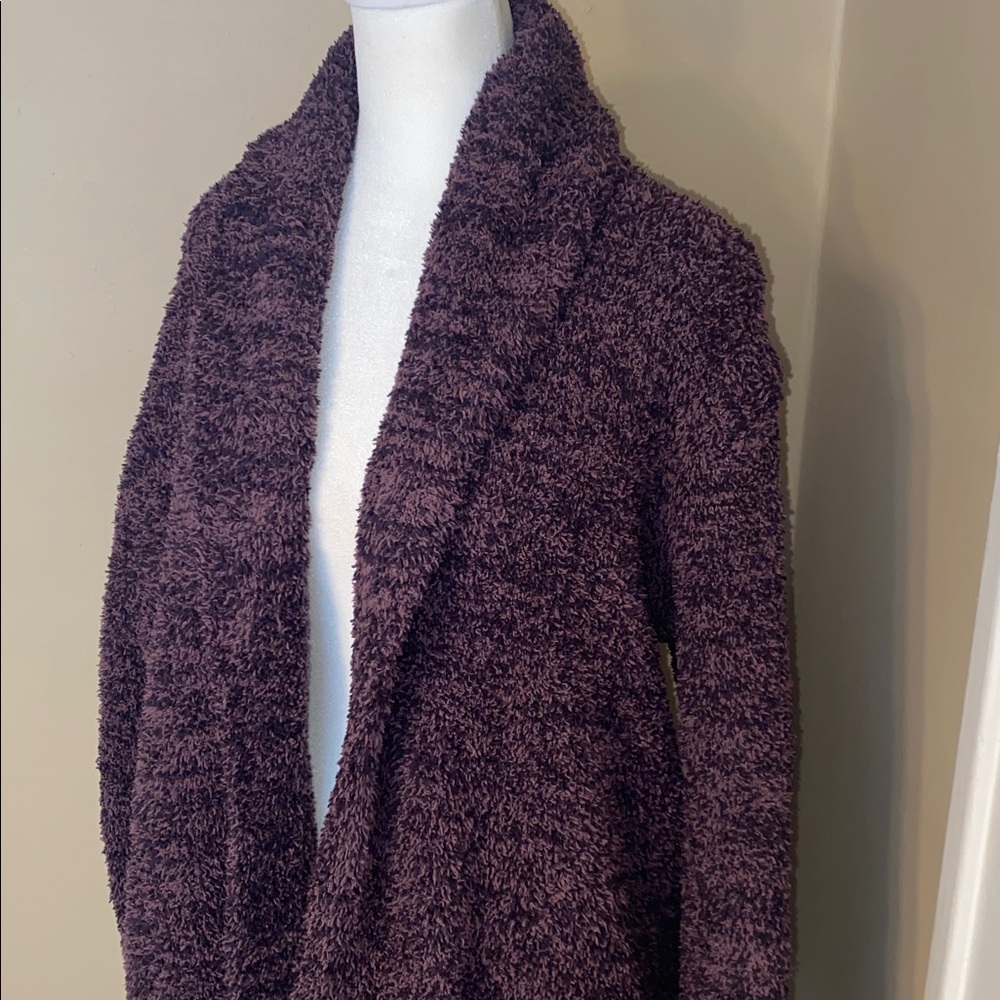 EUC BAREFOOT DREAMS Purple CozyChic Plush Cardigan Robe